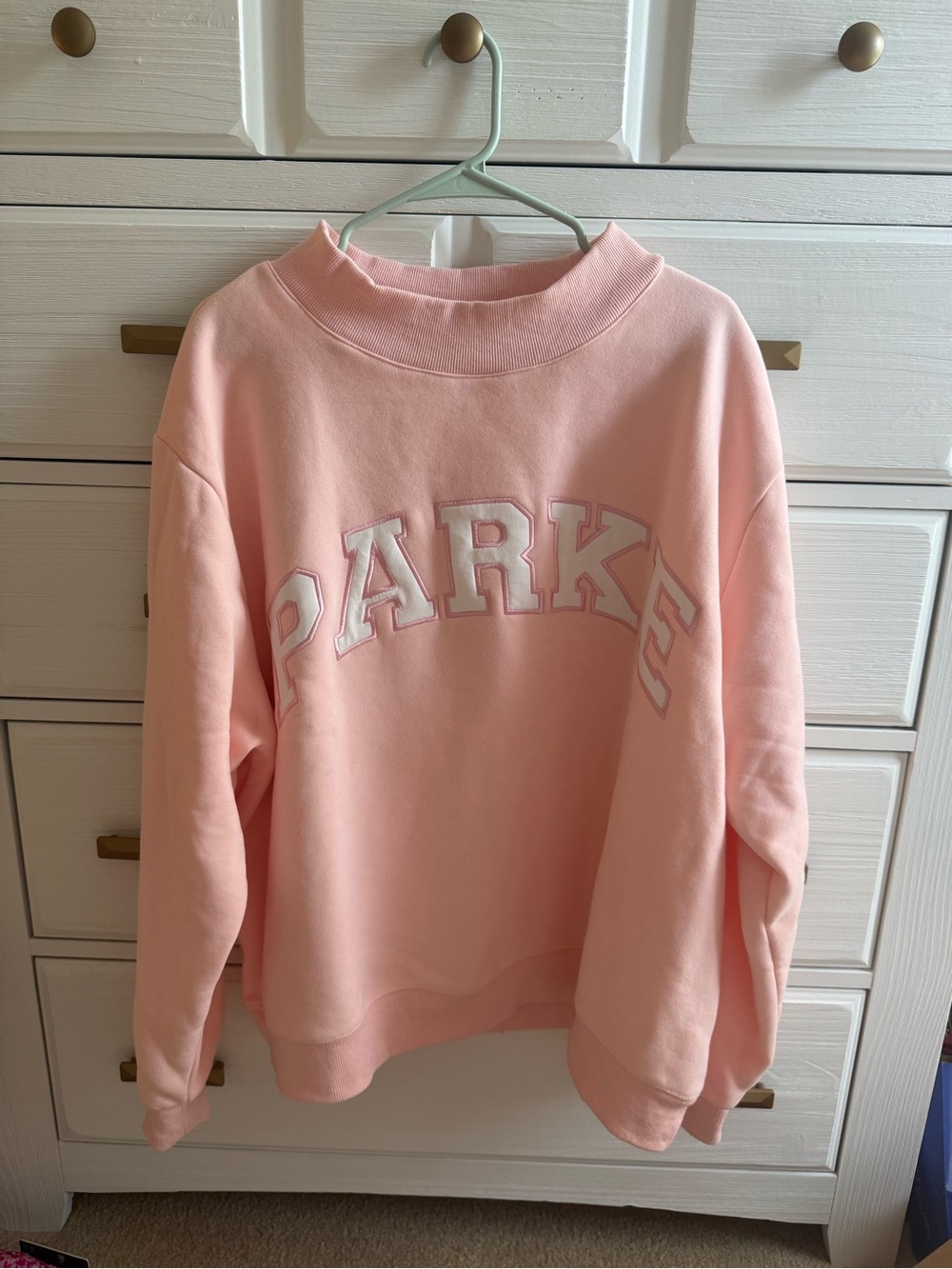 PARKE Ballet Pink Fleece Mockneck Sweatshirt